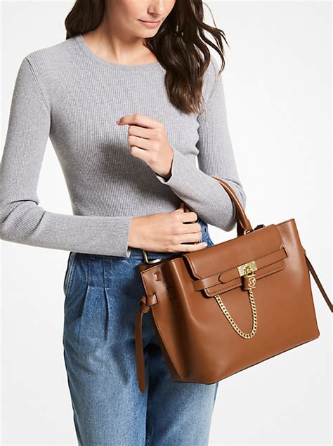 michael kors hamilton legacy large leather belted satchel